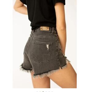 JOYFOLIE | Markelle Denim Shorts | 31 | Black